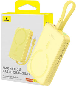 Baseus Magnetic Mini 10000mAh 20W MagSafe (żółty)