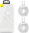 Baseus Simple Wisdom 5A USB naar USB-C Kabel 40W 1.5M Wit (2-Pack)