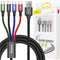 Baseus USB 4-in-1 Kabel met Micro-USB /2x USB-C / Lightning 1.2M Zwart