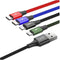 Baseus USB 4-in-1 Kabel met Micro-USB /2x USB-C / Lightning 1.2M Zwart