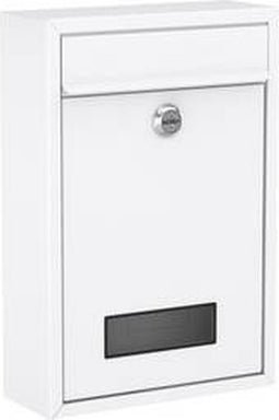 Basi 2170-1300 BK 100M Brievenbus Staal Wit (mat) Sleutelslot