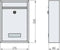Basi 2170-1300 BK 100M Brievenbus Staal Wit (mat) Sleutelslot