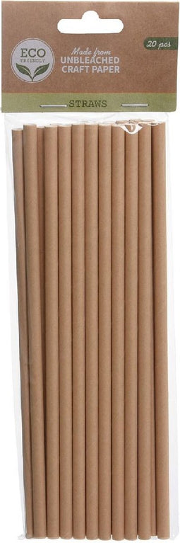 Basic Kraftpapier Rietjes 20 Stuks