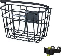 Basil Bremen Alu Fietsmand KF - Voorop - Inclusief Bevestigingssysteem - Zwart