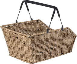 Basil Cento Rattan Look Multi Fietsmand - Achterop - Lichtbruin