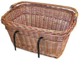 Basil Davos Fietsmand - Voor of Achter - Riet - Inclusief Haken - Bruin