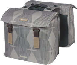 Basil Elegance dubbele fietstas MIK, 40-49L, chateau taupe