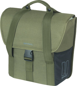 Basil GO - Enkele fietstas - 16L - Groen - Waterafstotend - Reflectiedetails