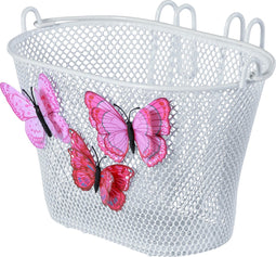 Basil Jasmin Butterfly Kinderfietsmand - Staal - Inclusief Haken - Wit