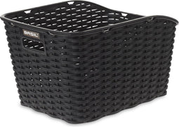 Basil Weave WP Fietsmand - Achter - Kunststof - Inclusief Bevestigingssysteem - Zwart