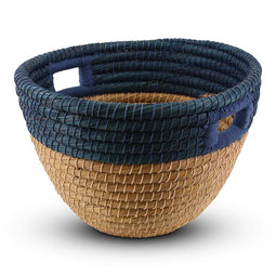 Basket Mand Blauwe Rand van Zeegras