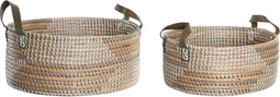 Basket spelset DKD Home Decor 45 x 35 x 18 cm Polyurethaan Tropisch Zeegras