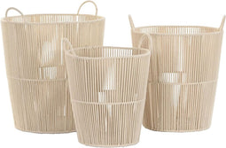 Basket spelset DKD Home Decor Beige Metaal 42 x 42 x 51 cm