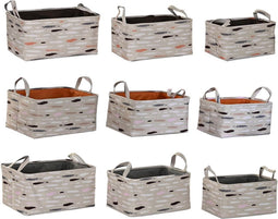 Basket spelset DKD Home Decor Bruin Grijs Oranje 40 x 30 x 20 cm (3 Stuks)
