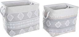 Basket spelset DKD Home Decor Grijs Katoen (45 x 35 x 40 cm) (2 Onderdelen)
