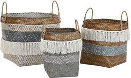 Basket spelset DKD Home Decor Katoen Bamboe Boho (49 x 49 x 57 cm)