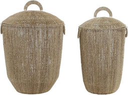 Basket spelset DKD Home Decor Metaal Jute (45 x 45 x 69 cm)