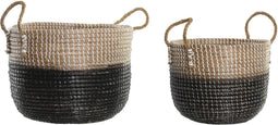 Basket spelset DKD Home Decor Natuurlijk Grijs Zeegras (41 x 25 x 42 cm) (2 Onderdelen)
