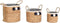 Basket spelset DKD Home Decor Natuurlijk Katoen Pompons Natuurlijke Vezel (40 x 40 x 35 cm)