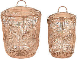 Basket spelset DKD Home Decor Natuurlijk Lichtbruin Tropisch 45 x 45 x 57 cm