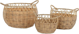 Basket spelset DKD Home Decor Natuurlijk Metaal Polyethyleen 38 x 38 x 34 cm 38 x 38 x 27 cm 3 Onderdelen