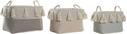 Basket spelset DKD Home Decor Polyester Franjes (40 x 30 x 30 cm)