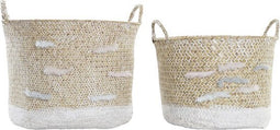 Basket spelset DKD Home Decor Polyester Natuurlijke Vezel (33 x 33 x 24 cm)