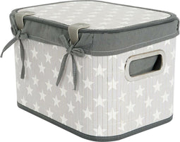 Basket spelset DKD Home Decor Wit Grijs Bamboe Hout MDF Sterren 51 x 35 x 33 cm