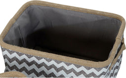 Basket spelset DKD Home Decor Wit Grijs Jute Zig-zag Boho 36 x 31 x 20 cm 3 Onderdelen