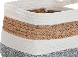 Basket spelset DKD Home Decor Wit Natuurlijke Vezel 36 x 27 x 27 cm 3 Onderdelen