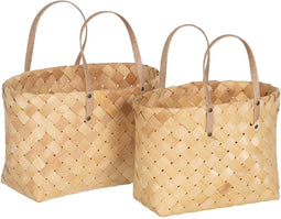 Basket spelset Natuurlijk Hout 50 x 22 x 28 cm (2 Stuks)