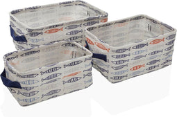Basket spelset Versa Rechthoekig Vissen 28 x 18 x 14 cm Polyester Textiel