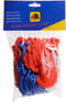 Basketbalnet rood, wit, blauw