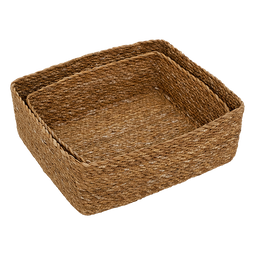Baskets Dorno, set of 2 Brown / Sea Grass