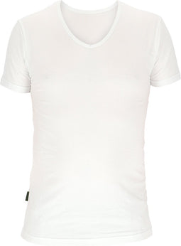 Basset Dames/Heren Bamboe T Shirt V Hals Wit