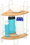 Bath& Shower Badkamer Hoekrek - 36 x 20 x 20 cm - Metaal en Bamboe - 2 Legplanken