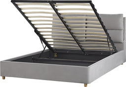 BATILLY - Tweepersoonsbed - Grijs - 140 x 200 cm - Fluweel