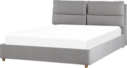 BATILLY - Tweepersoonsbed - Grijs - 160 x 200 cm - Fluweel