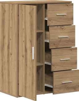 vidaXL - Sideboard - Artisan - Eiken - 60x31x84 - cm - Bewerkt - Hout