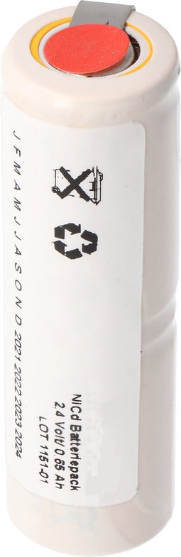 Batterij 2 / KR-600AE 2/3 A Cadnica NiMH-batterij 2,4 volt staaf met soldeerstaart U (niet origineel Sanyo)