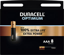 Batterij Duracell Optimum 100% 8xAAA - 8 stuks