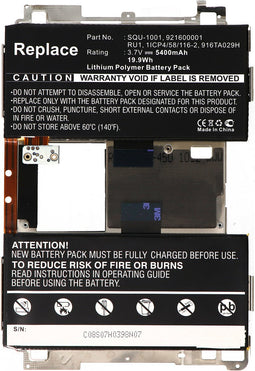 Batterij geschikt voor Blackberry Playbook, Li-Polymer, 3,7 V, 5400 mAh, 20,0 Wh, ingebouwd, zonder gereedschap