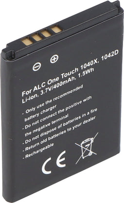 Batterij geschikt voor de Alcatel CAB0400000C1 batterij One Touch 1040X, One Touch 1042D, OT 1040X, OT 1042D