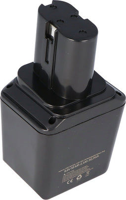 Batterij geschikt voor de Bosch batterij 2 607 300 002 vlakke zijde, oude versie 9,6 volt 2000 mAh