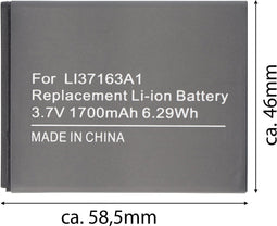 Batterij geschikt voor de Medion MD98332 batterij met 3,7 volt en 1700 mAh, 6,29 Wh