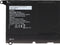 Batterij geschikt voor Dell XPS 13 9343, Li-Polymer, 7.6V, 7370mAh, 56Wh, ingebouwd, zonder gereedschap