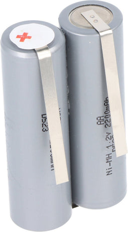 Batterij geschikt voor haartrimmer 2,4 volt NiMH Mignon AA 2000 mAh tot max. 2200 mAh, 49 x 15 x 28 mm
