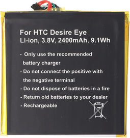 Batterij geschikt voor HTC Desire Eye, Li-ion, 3.8V, 2400mAh, 9.1Wh, ingebouwd, zonder gereedschap