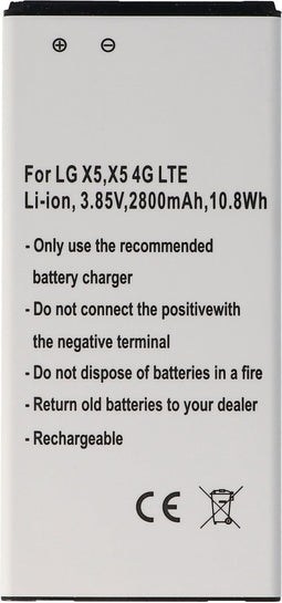 Batterij geschikt voor LG X5, X5 4G LTE, Li-ion, 3.85V, 2800mAh, 10.8Wh, met IC-chip