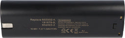 Batterij geschikt voor Makita 7000, 7001, 7002, 7033 7,2 V, 1,5 Ah NiMH